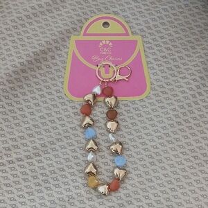 C&C California Pink and Gold Bag Charm Key Ring